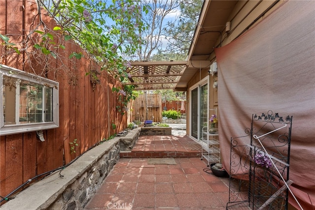 5203 Desert View Dr, Wrightwood, CA 92397 - view of patio / terrace featuring fence
