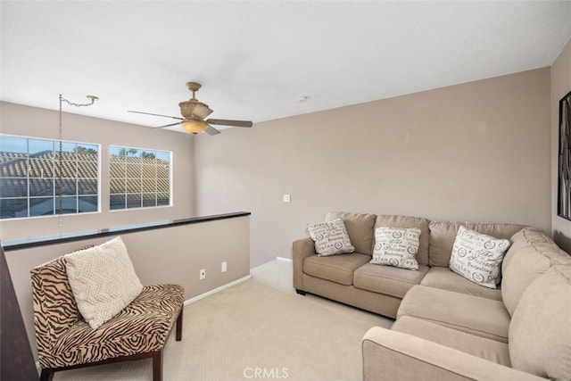 81 Cloudcrest, Aliso Viejo, CA 92656 - living area with carpet, ceiling fan, and baseboards