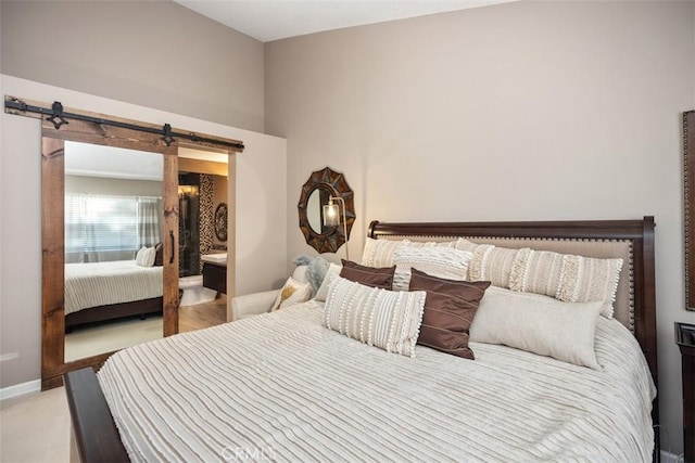 81 Cloudcrest, Aliso Viejo, CA 92656 - bedroom with a barn door and ensuite bathroom