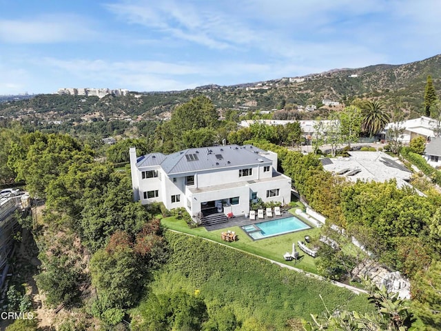 1116 Linda Flora Dr, Los Angeles, CA 90049 - view from above of property featuring a pool