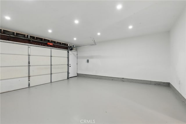 garage with recessed lighting