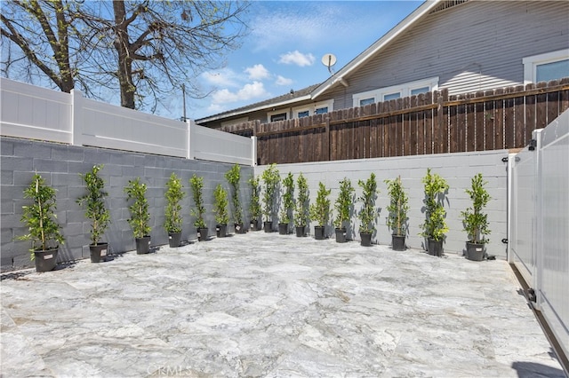 view of fenced backyard