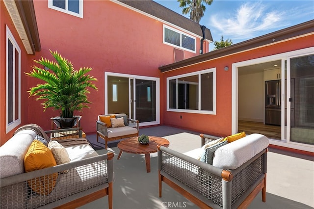 view of patio featuring an outdoor hangout area