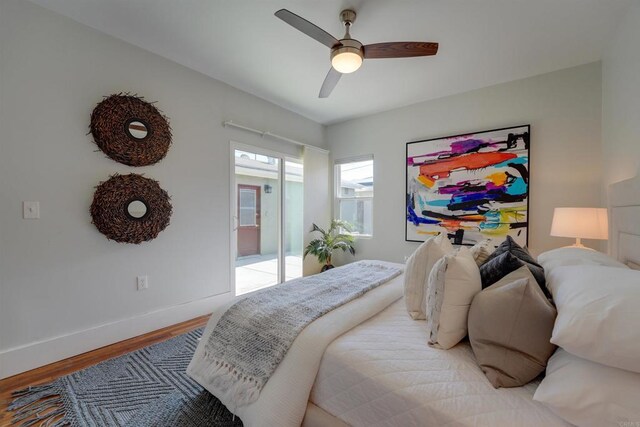 487678 34th St, San Diego, CA 92116 - bedroom featuring light wood-style flooring and ceiling fan