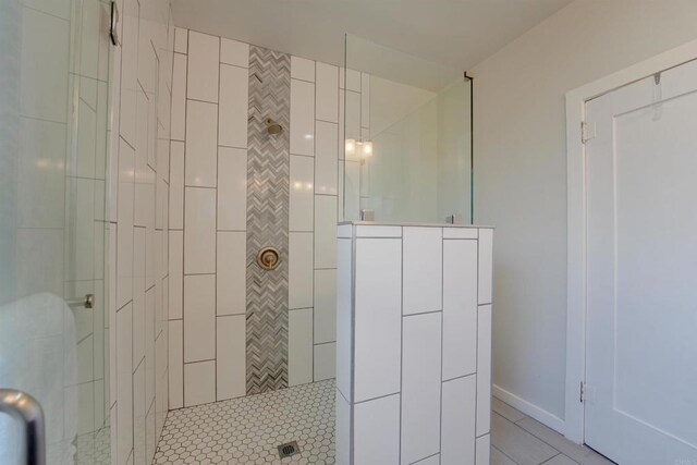 487678 34th St, San Diego, CA 92116 - bathroom with a walk in shower and tile patterned floors