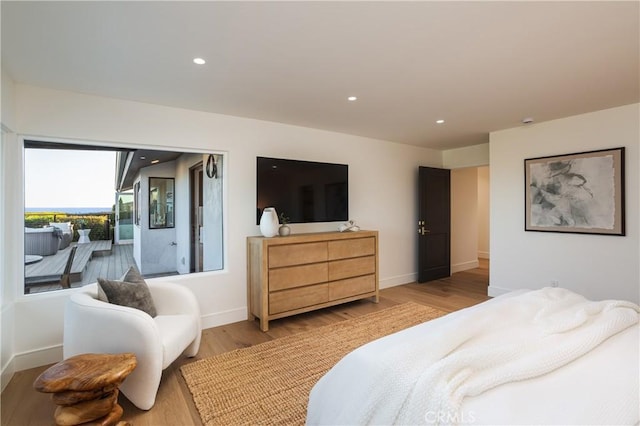 23262 Ellice Cir, Dana Point, CA 92629 - bedroom featuring wood finished floors, baseboards, recessed lighting, and access to outside