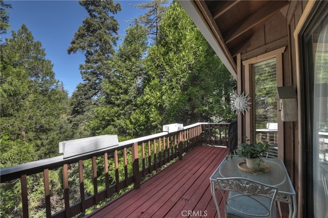 1027 Nesthorn Dr, Crestline, CA 92325 - view of wooden terrace