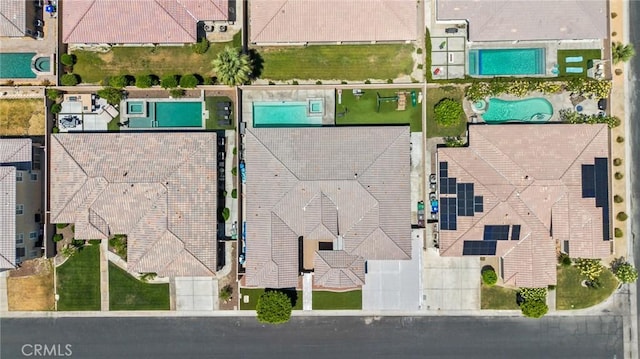 aerial view of a pool