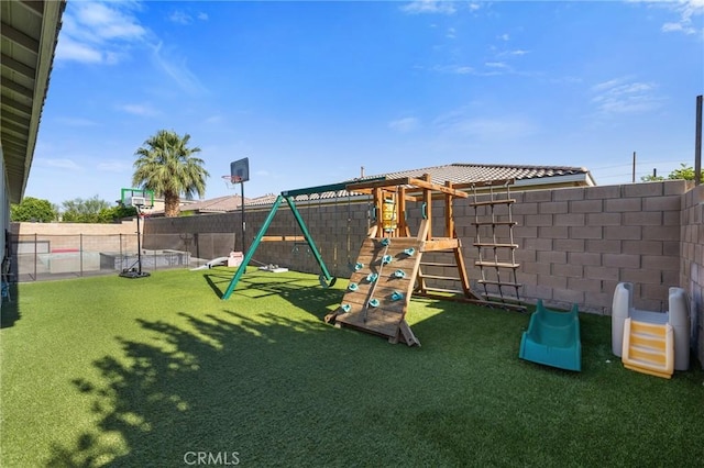 view of play area