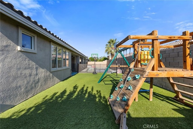 view of play area
