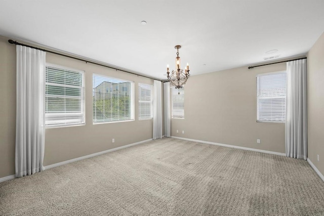 1797 Santa Christina Ave, Chula Vista, CA 91913 - carpeted spare room featuring a chandelier, baseboards, and healthy amount of natural light