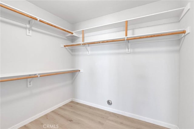 spacious closet with wood finished floors