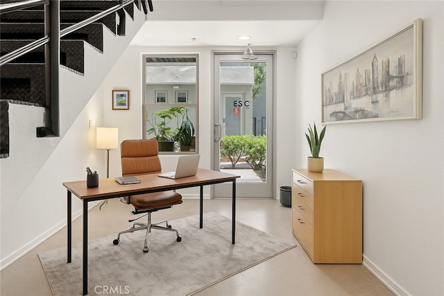253 N Bush St, Santa Ana, CA 92701 - office area featuring concrete flooring and baseboards