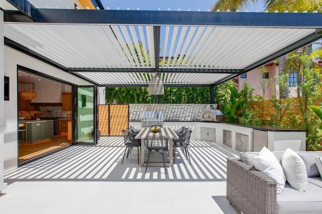 417 Warwick Ave, Cardiff By The Sea, CA 92007 - view of patio / terrace with outdoor dining area, area for grilling, and a pergola