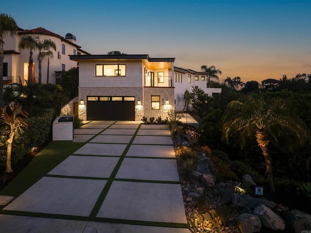 417 Warwick Ave, Cardiff By The Sea, CA 92007 - view of front of property with driveway, a garage, and stucco siding