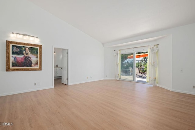4078 Bending Oak Ct, Moorpark, CA 93021 - unfurnished room with light wood-type flooring and high vaulted ceiling