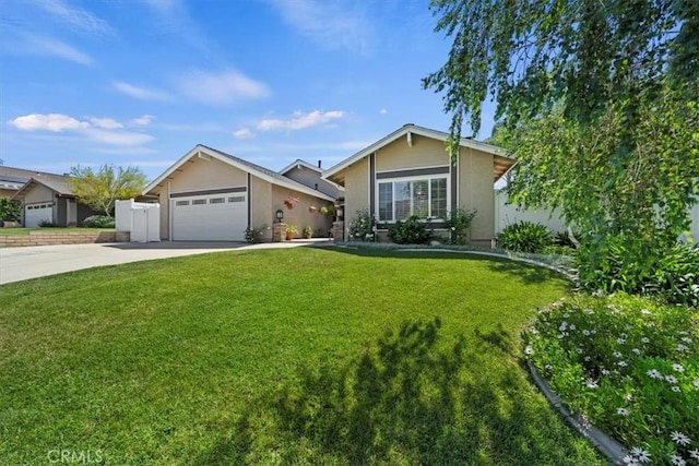 1266 Marina Rd, Corona, CA 92880 - single story home with a garage, driveway, a front yard, and stucco siding