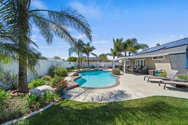 1266 Marina Rd, Corona, CA 92880 - view of pool with a fenced backyard, a patio area, and an outdoor living space