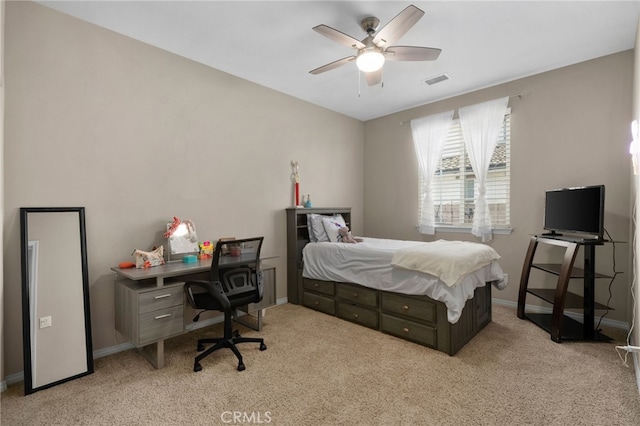 14215 Rolling Stream Pl, Eastvale, CA 92880 - bedroom featuring light colored carpet, baseboards, and ceiling fan