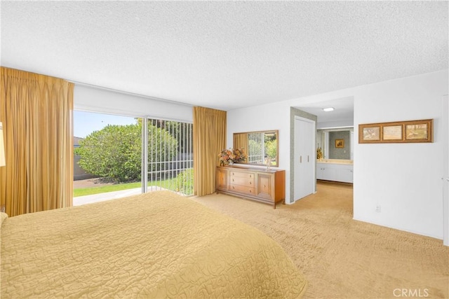 18132 James Rd, Villa Park, CA 92861 - unfurnished bedroom featuring a textured ceiling, light colored carpet, and access to outside