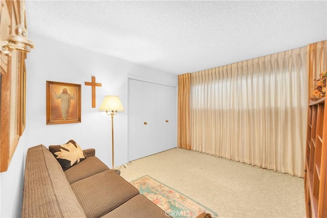 18132 James Rd, Villa Park, CA 92861 - carpeted living room with a textured ceiling
