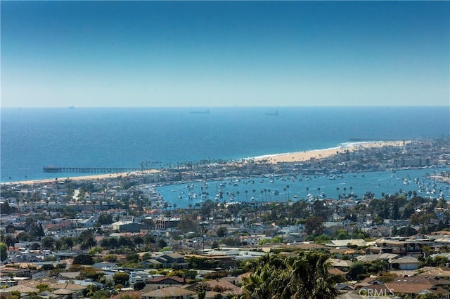 aerial view of a nearby body of water