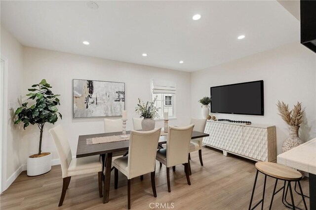 18017 Glenburn Ave, Torrance, CA 90504 - dining room with light wood finished floors, recessed lighting, and baseboards