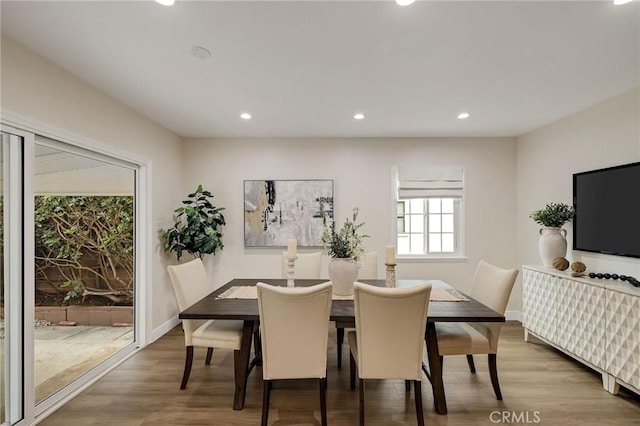 18017 Glenburn Ave, Torrance, CA 90504 - dining room with recessed lighting, wood finished floors, and baseboards