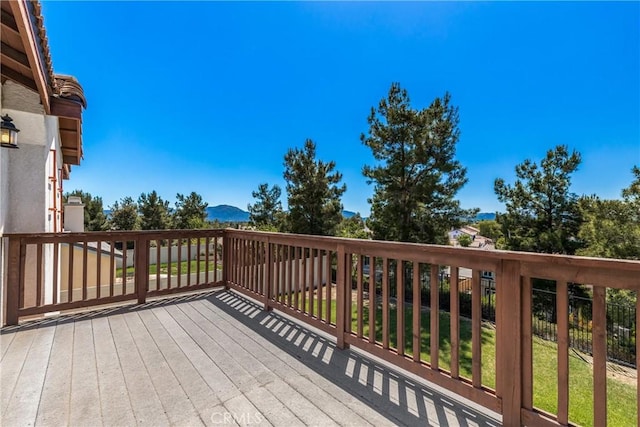 42631 Hussar Ct, Temecula, CA 92592 - wooden terrace featuring a mountain view