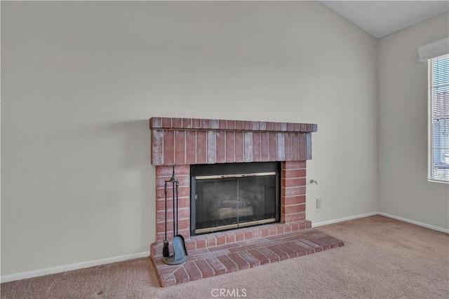 29331 Mawr Ct, Menifee, CA 92586 - detailed view of carpet, baseboards, and a brick fireplace