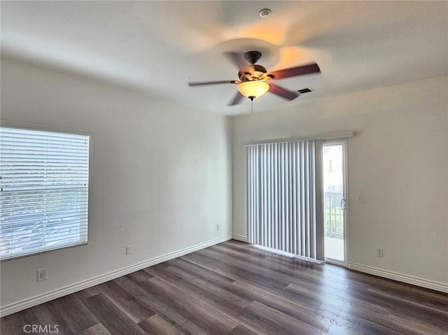 7331 Shelby Pl Unit 121, Rancho Cucamonga, CA 91739 - unfurnished room with a ceiling fan, dark wood-type flooring, and baseboards