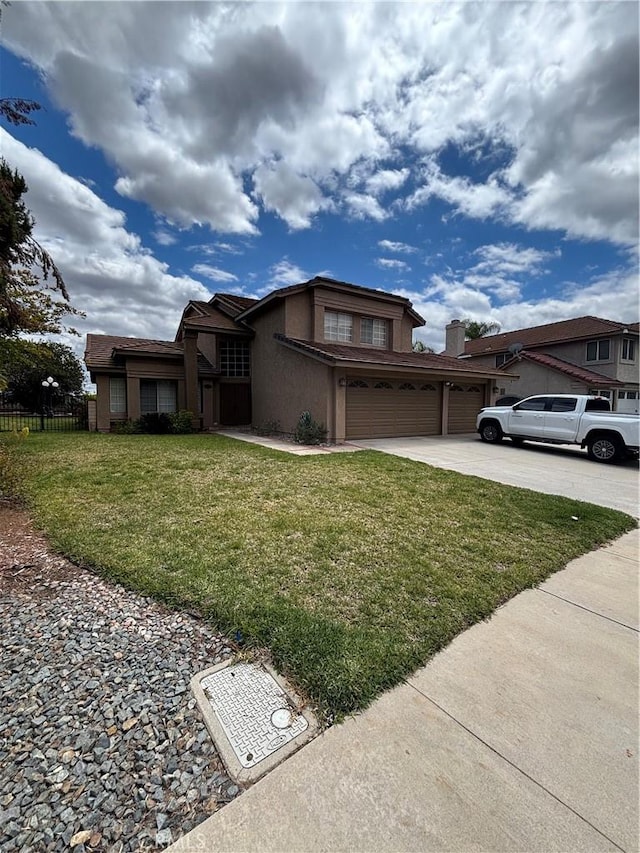 17092 Whispering Brook Way, Riverside, CA 92503 - view of front of house featuring concrete driveway, stucco siding, and an attached garage