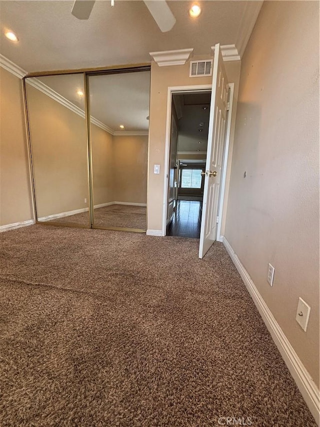 17092 Whispering Brook Way, Riverside, CA 92503 - empty room with ornamental molding, carpet flooring, baseboards, and recessed lighting