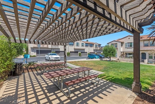 7501 Eagle Dr Unit 101, Santee, CA 92071 - view of patio featuring a pergola and a residential view