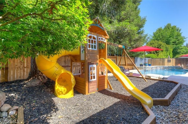 324 Crater Lake Dr, Chico, CA 95973 - view of jungle gym with a fenced backyard