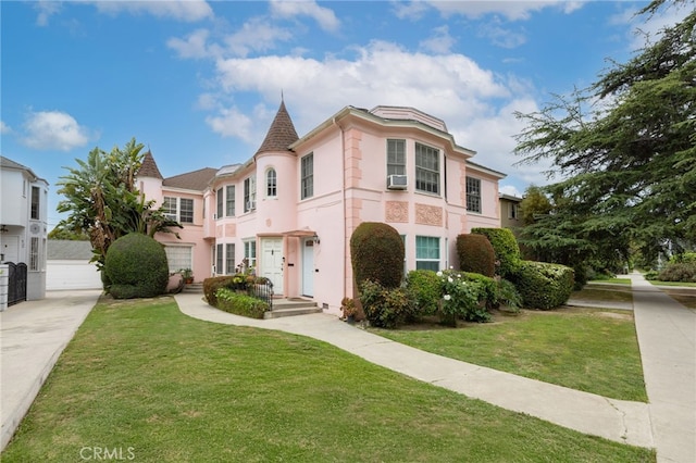 4124 Los Feliz Blvd, Los Angeles, CA 90027 - view of front facade with a front lawn, stucco siding, and cooling unit