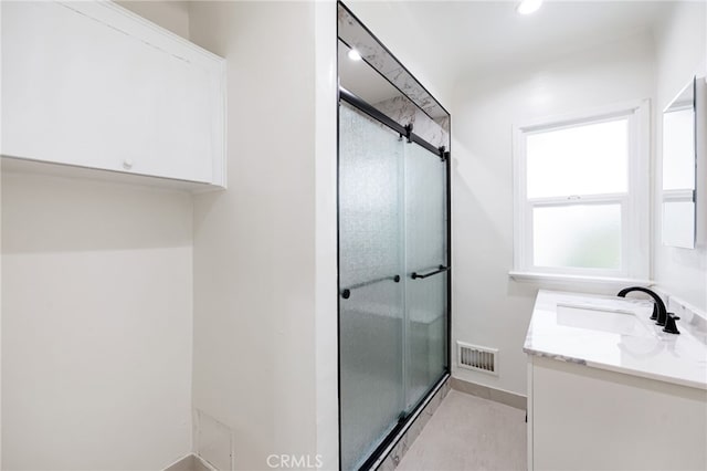 4124 Los Feliz Blvd, Los Angeles, CA 90027 - full bathroom with a shower stall, vanity, and baseboards