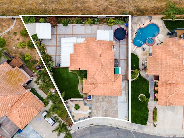 11149 Liverpool Ln, Riverside, CA 92503 - aerial view of property and surrounding area with property boundaries highlighted and a pool