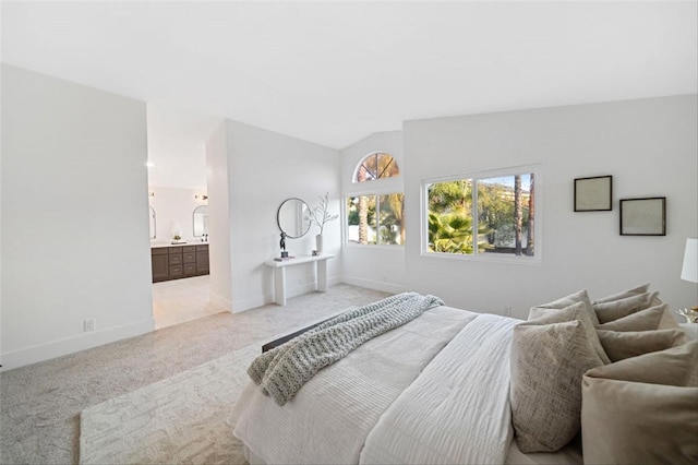 30901 Wellington Cir, Temecula, CA 92591 - carpeted bedroom with baseboards and vaulted ceiling