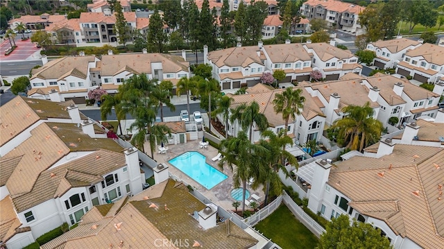 2130 Almeria St Unit 101, Corona, CA 92879 - aerial view of residential area featuring a pool area