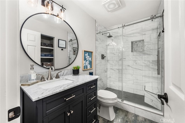 2130 Almeria St Unit 101, Corona, CA 92879 - full bath with a shower stall, vanity, toilet, and wood finished floors
