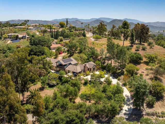bird's eye view of a mountainous background
