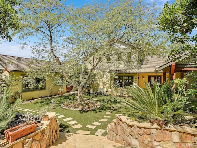 view of grassy yard
