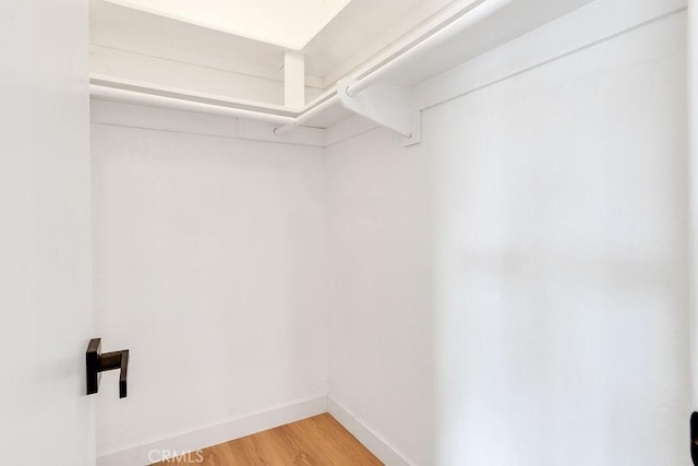 walk in closet featuring light wood finished floors