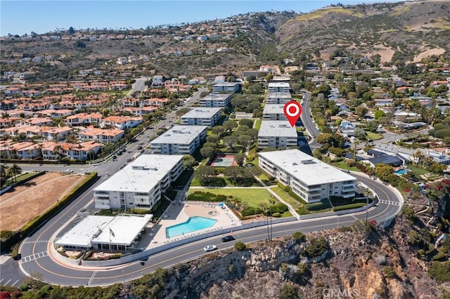 32735 Seagate Dr Unit 304-D, Rancho Palos Verdes, CA 90275 - drone / aerial view of a mountain backdrop and a pool