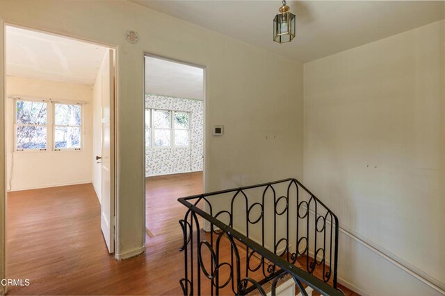 2577 Boulder Rd, Altadena, CA 91001 - stairway with wood finished floors and wallpapered walls