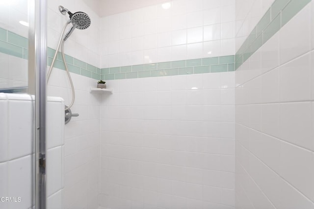 bathroom featuring a stall shower