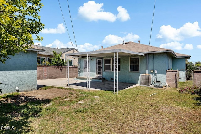 2327 Roscommon Ave, Monterey Park, CA 91754 - rear view of house with a patio, stucco siding, cooling unit, and a gate