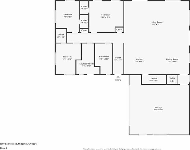 6097 Sherlock Rd, Midpines, CA 95345 - property floor plan