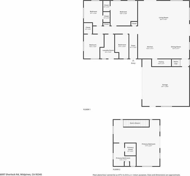 6097 Sherlock Rd, Midpines, CA 95345 - floor plan / room layout